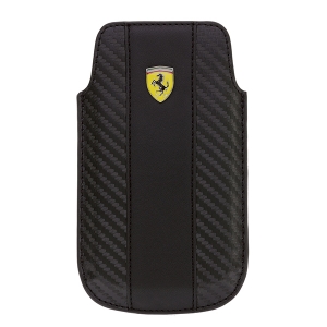  CG Mobile Ferrari Leather Sleeve Case Challenge Black for iPhone 4/4S (FECHIPBL)